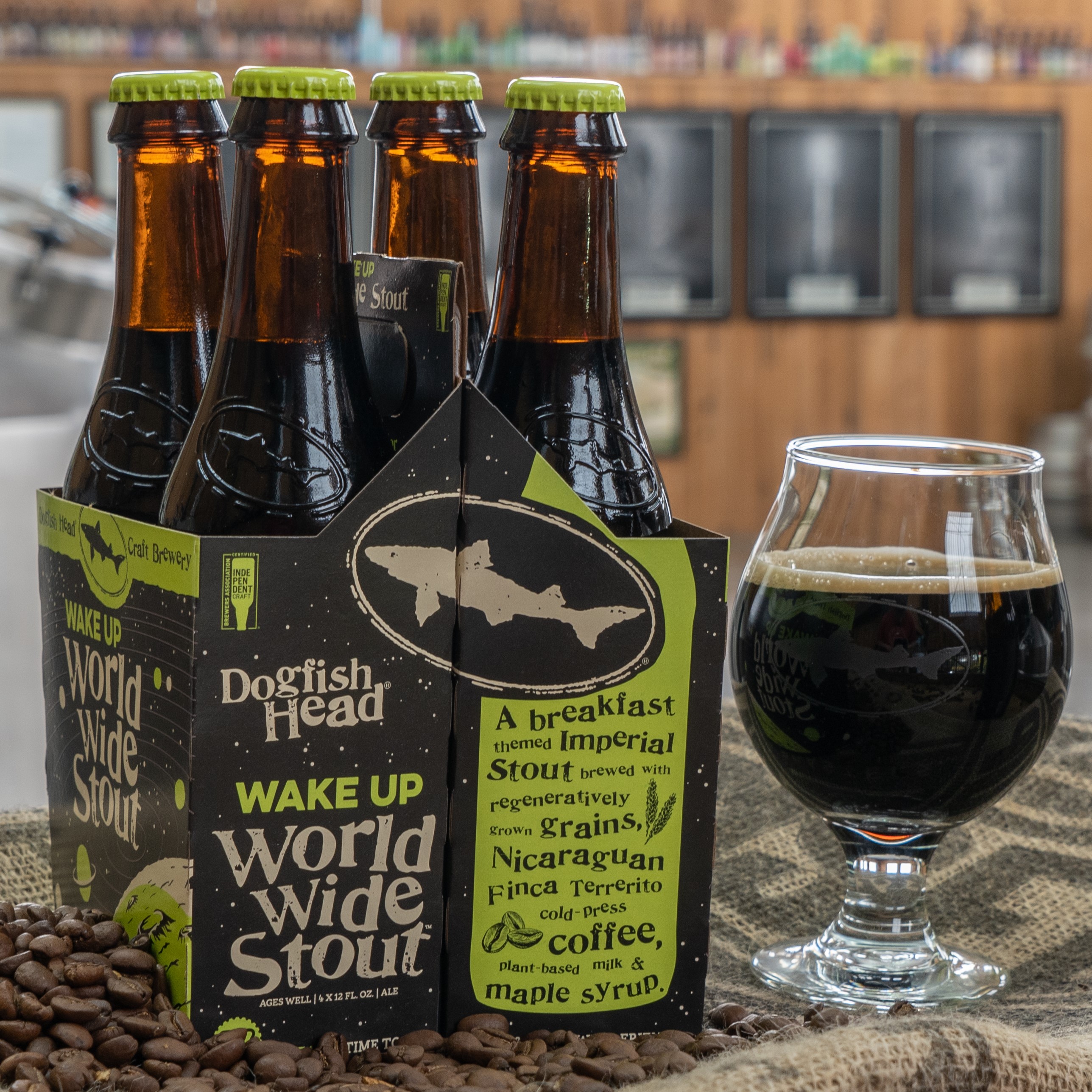 Wake Up World Wide Stout Dogfish Head Craft Brewed Ales Off