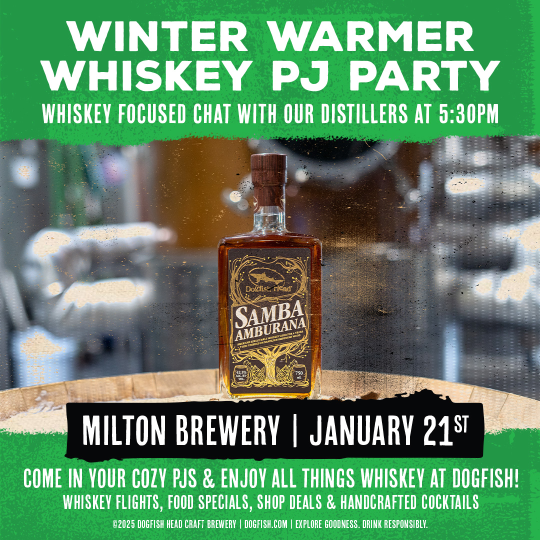 Winter Warmer Whiskey PJ Party | Dogfish Head Craft Brewed Ales | Off ...