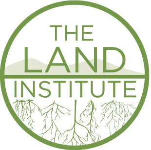 The logo for the Land Institute which shows roots growing deeper into the land.