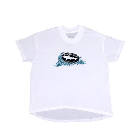 W White Wave Hi Low Tee Front