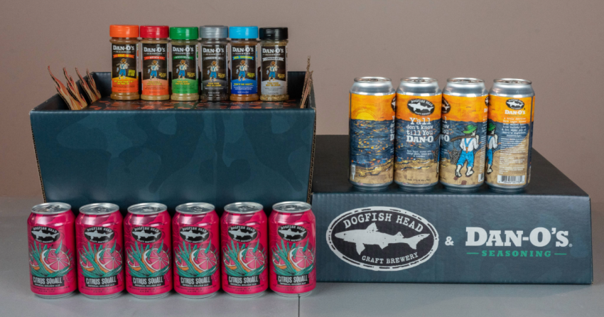 Dogfish Head x Dan-O's Grilling Kit including six seasonings, a six-pack of Citrus Squall and a four-pack of Y'all Don't Know Till You Dan-O