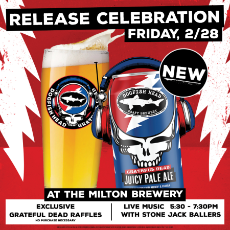 Dogfish Head Grateful Dead Juicy Pale Ale release party at the Milton Brewery