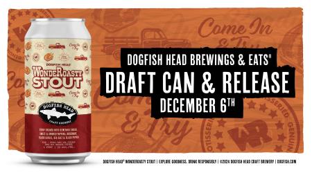 Dogfish Head beer WondeRoasty Stout release graphic, brewed in collaboration with Lloyd's Market and WondeRoast