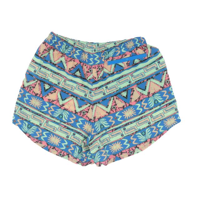 Green Pattern Shorts Back