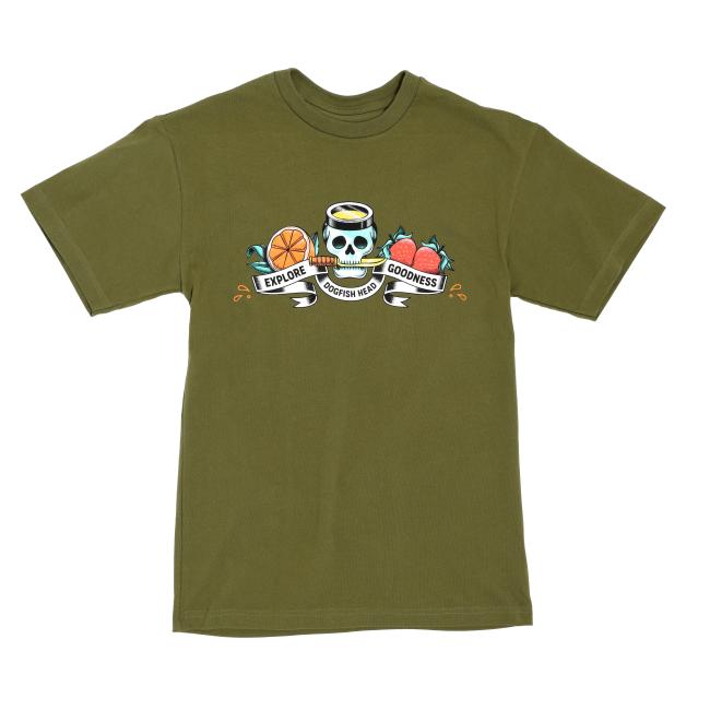 Green Skull Tee Front